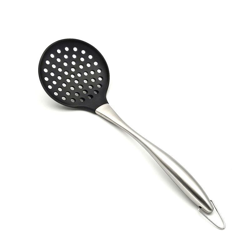 Best Selling Products 2023 in online Stainless Steel Hollow Handle Silicone Colander Skimmer Spoon